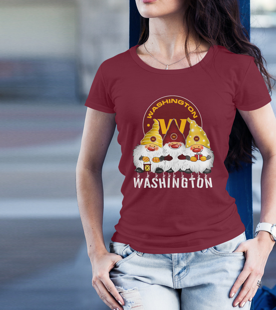 Washington Football Team Christmas Holiday Gnomes W T-Shirt