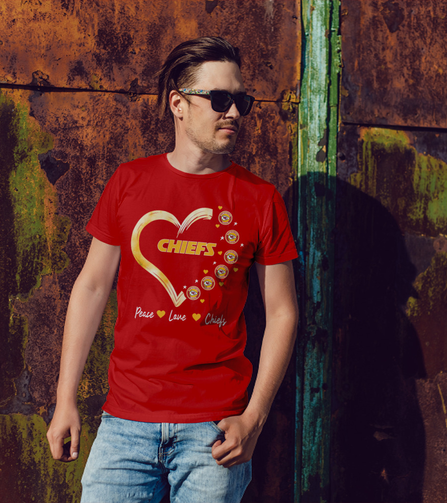 Peace Love Kansas City Chiefs Heart T-Shirt