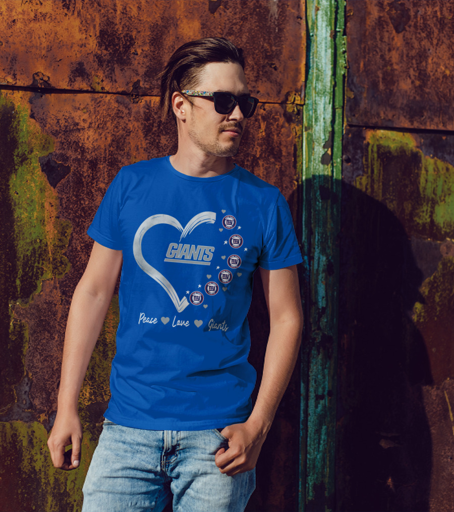 Peace Love Giants New York Giants Heart T-Shirt