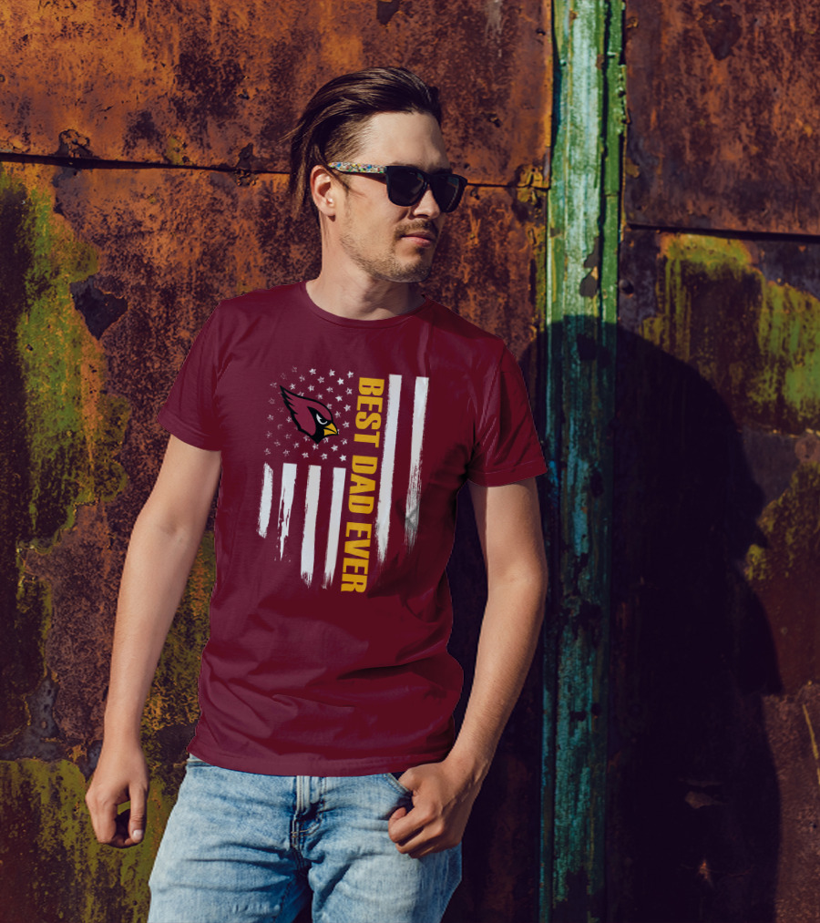 Arizona Cardinals Flag Best Dad Ever T-Shirt