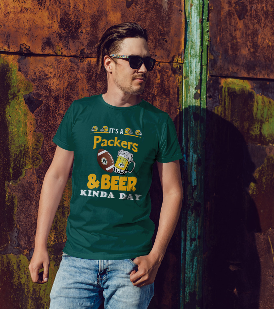 Green Bay Packers Football And Beer Kinda Day T-Shirt