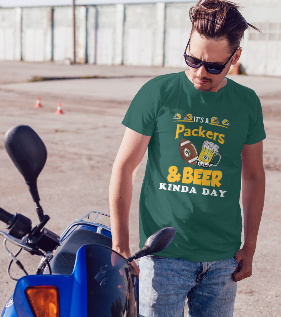 Green Bay Packers Football And Beer Kinda Day T-Shirt