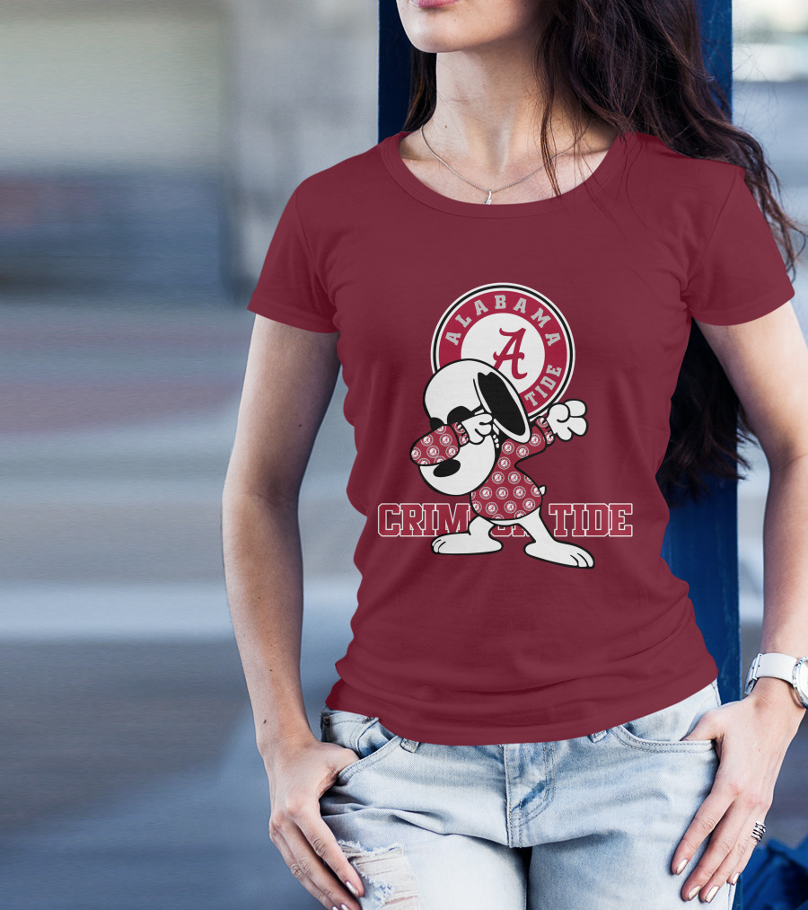 Alabama Crimson Tide Snoopy Dabbing Football Fan Spirit T-Shirt