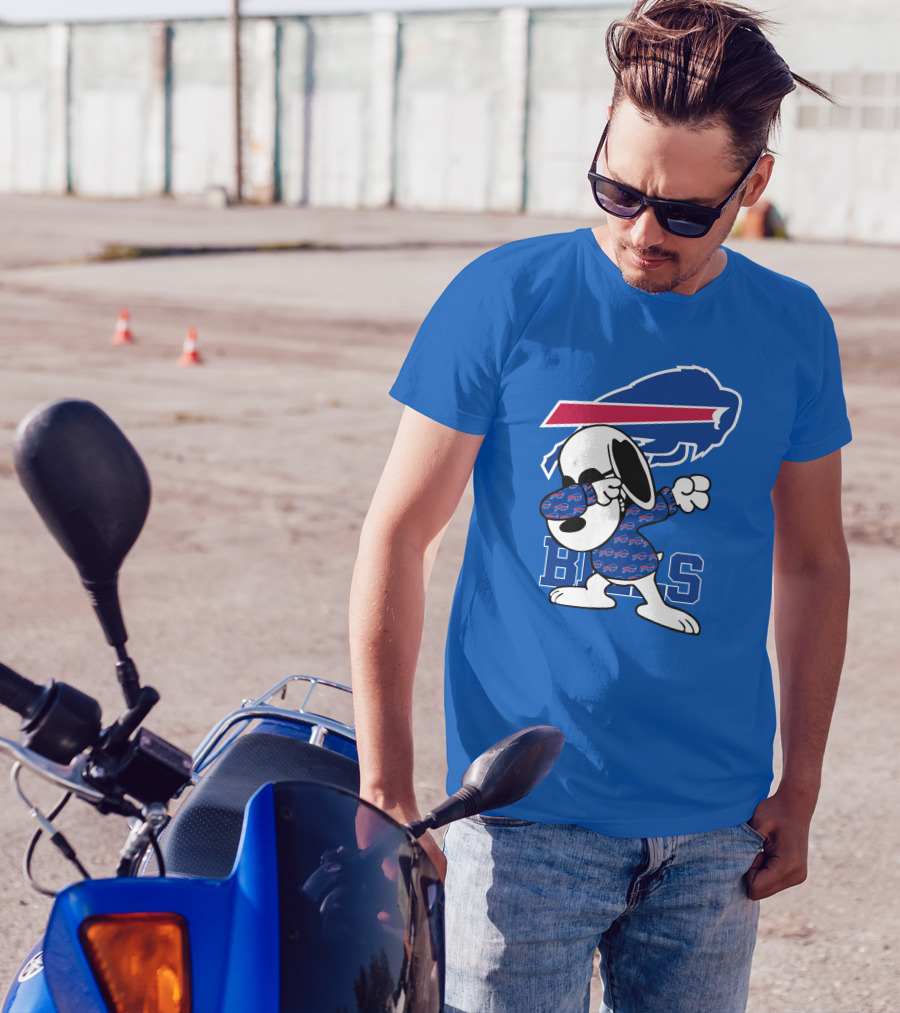Buffalo Bills Snoopy Dabbing Bills Logo Football T-Shirt