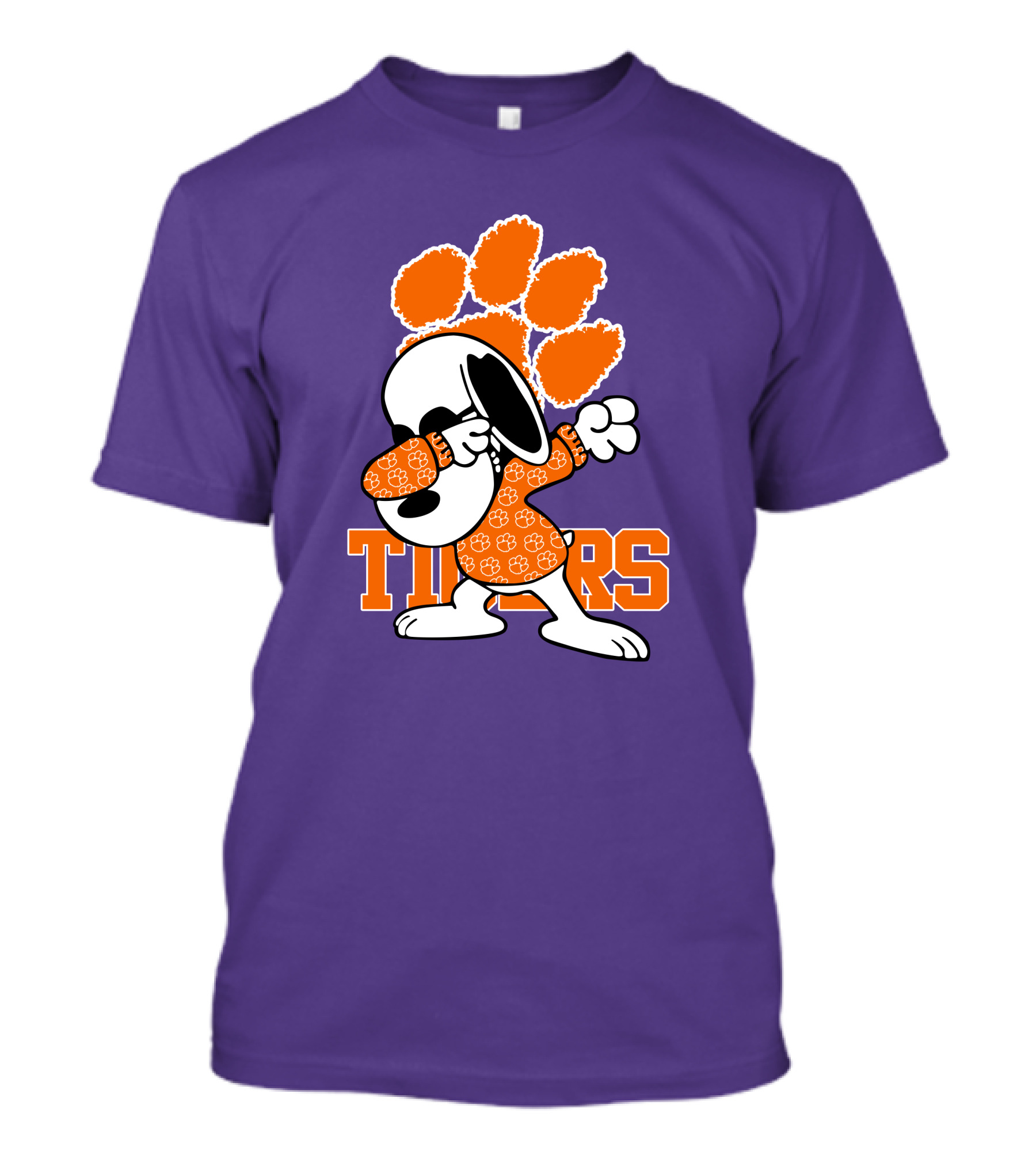Snoopy Dabbing Clemson Tigers Paw Prints T-Shirt