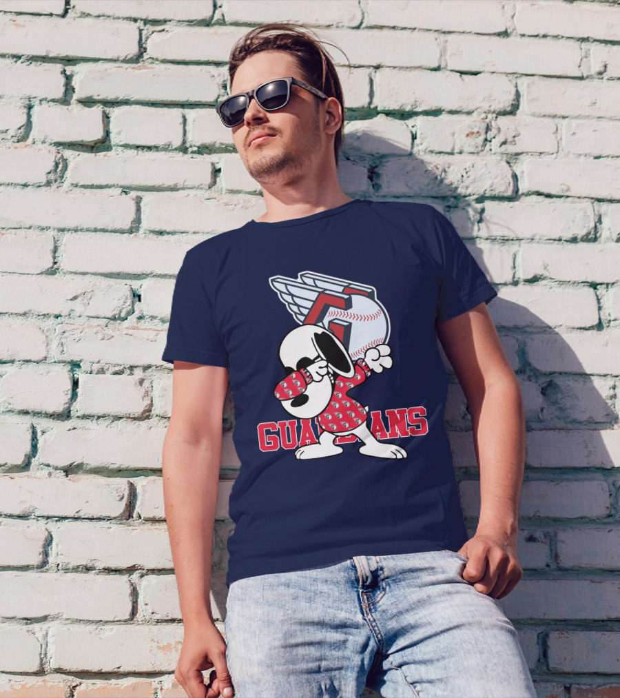 Cleveland Guardians Snoopy Dabbing Baseball T-Shirt