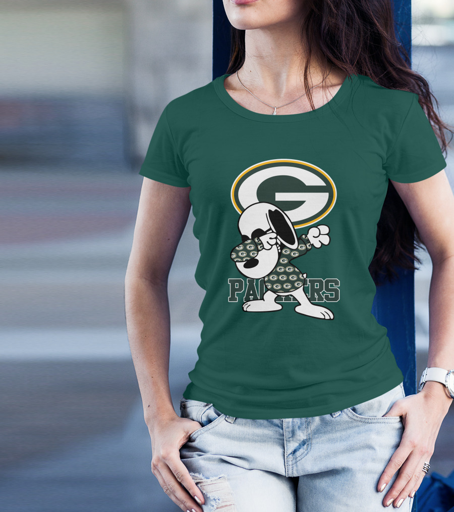 Green Bay Packers Snoopy Dabbing Packers T-Shirt