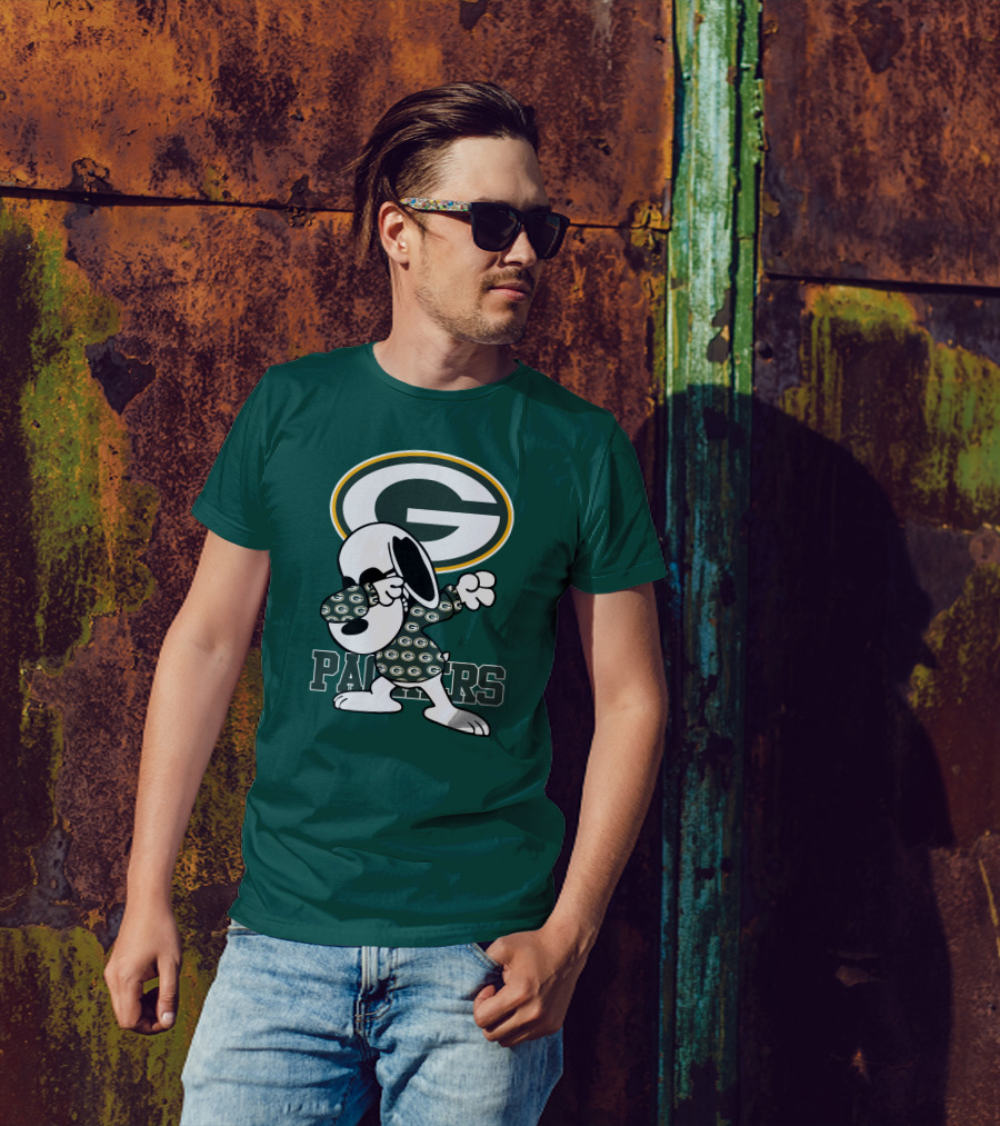 Green Bay Packers Snoopy Dabbing Packers T-Shirt