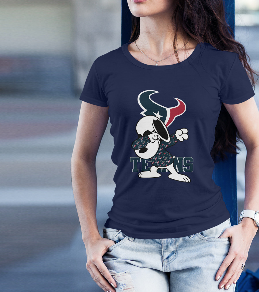 Houston Texans Snoopy Dabbing Texans T-Shirt