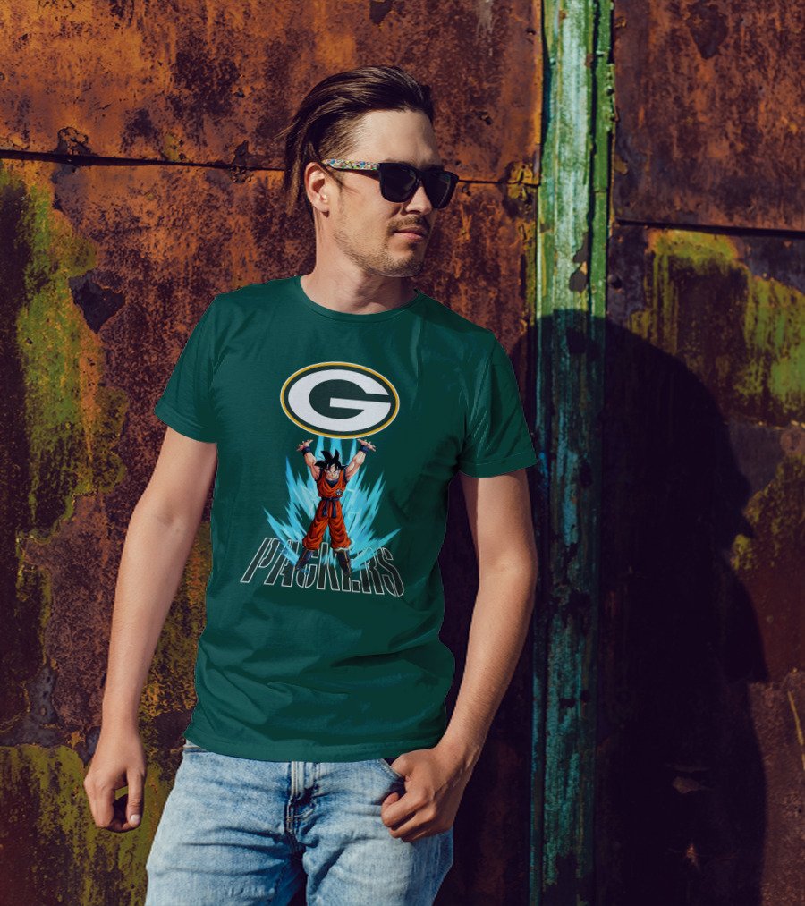 Green Bay Packers Goku Super Saiyan Power Up T-Shirt