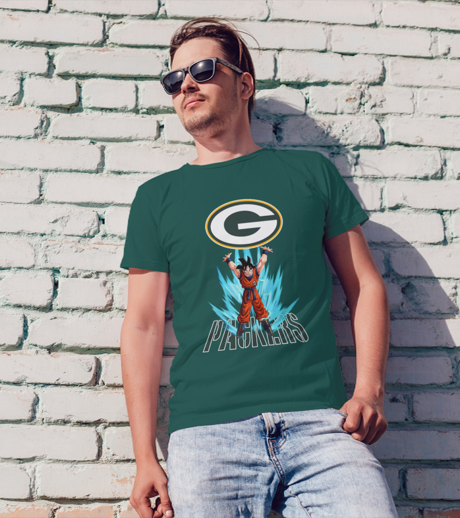 Green Bay Packers Goku Super Saiyan Power Up T-Shirt