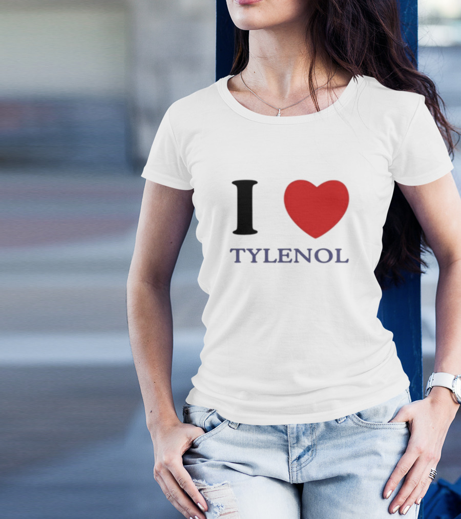 I Heart Tylenol Red Heart Graphic T-Shirt