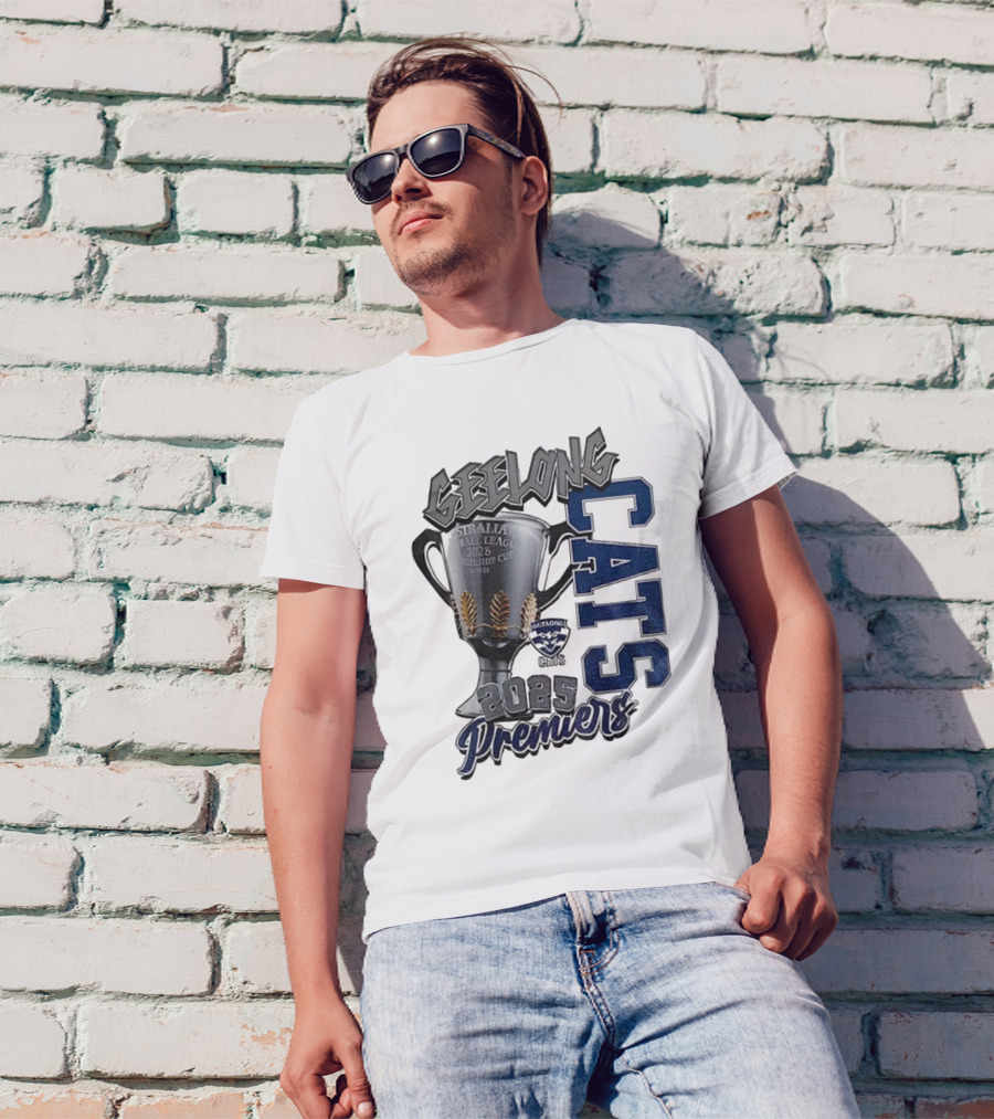 Geelong Cats AFL Premiers 2025 Champions Cup Football T-Shirt