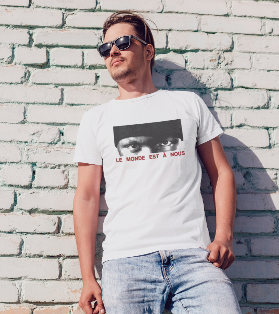 Le Monde Est A Nous Scrt Eyes Mysterious Gaze Beanie Style T-Shirt