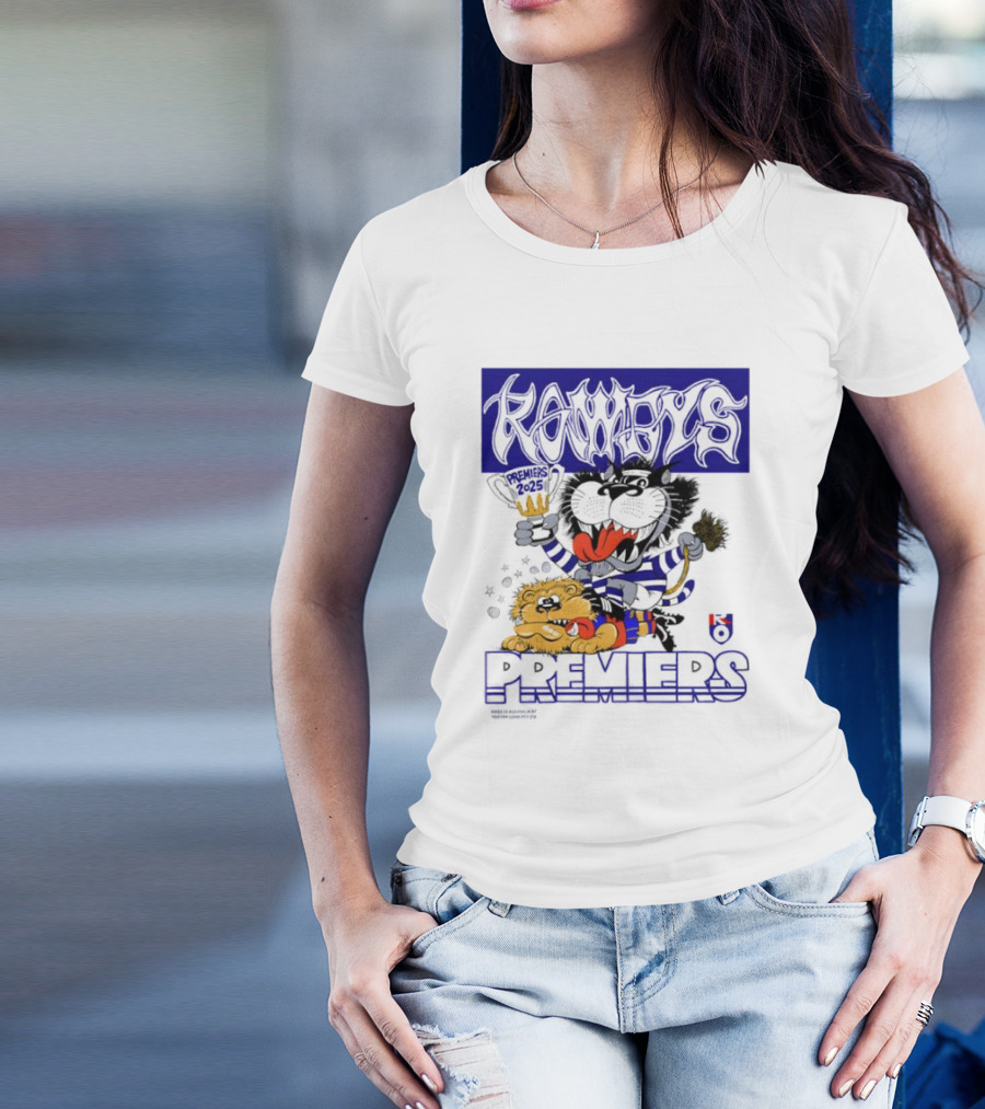 Geelong Cats Rowdys AFL Grand Finals 2025 Premiers Champions Cartoon Style T-Shirt
