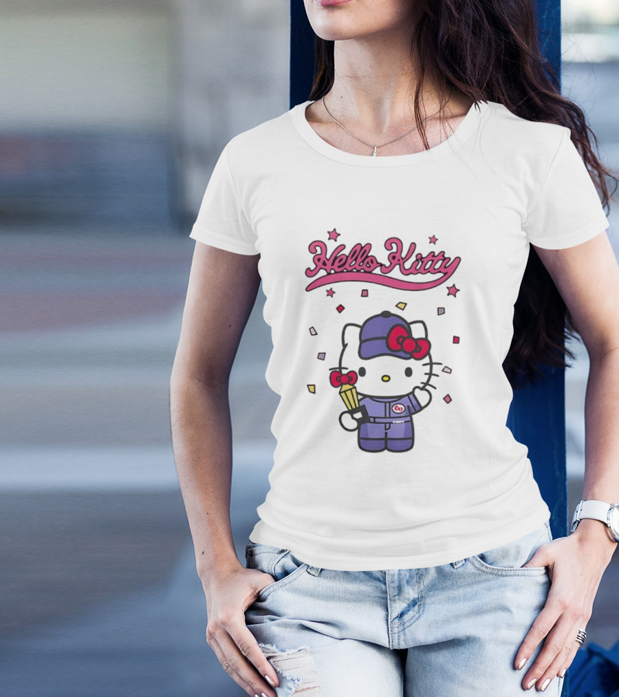 Hello Kitty Racing Champion With Trophy And Stars T-Shirt