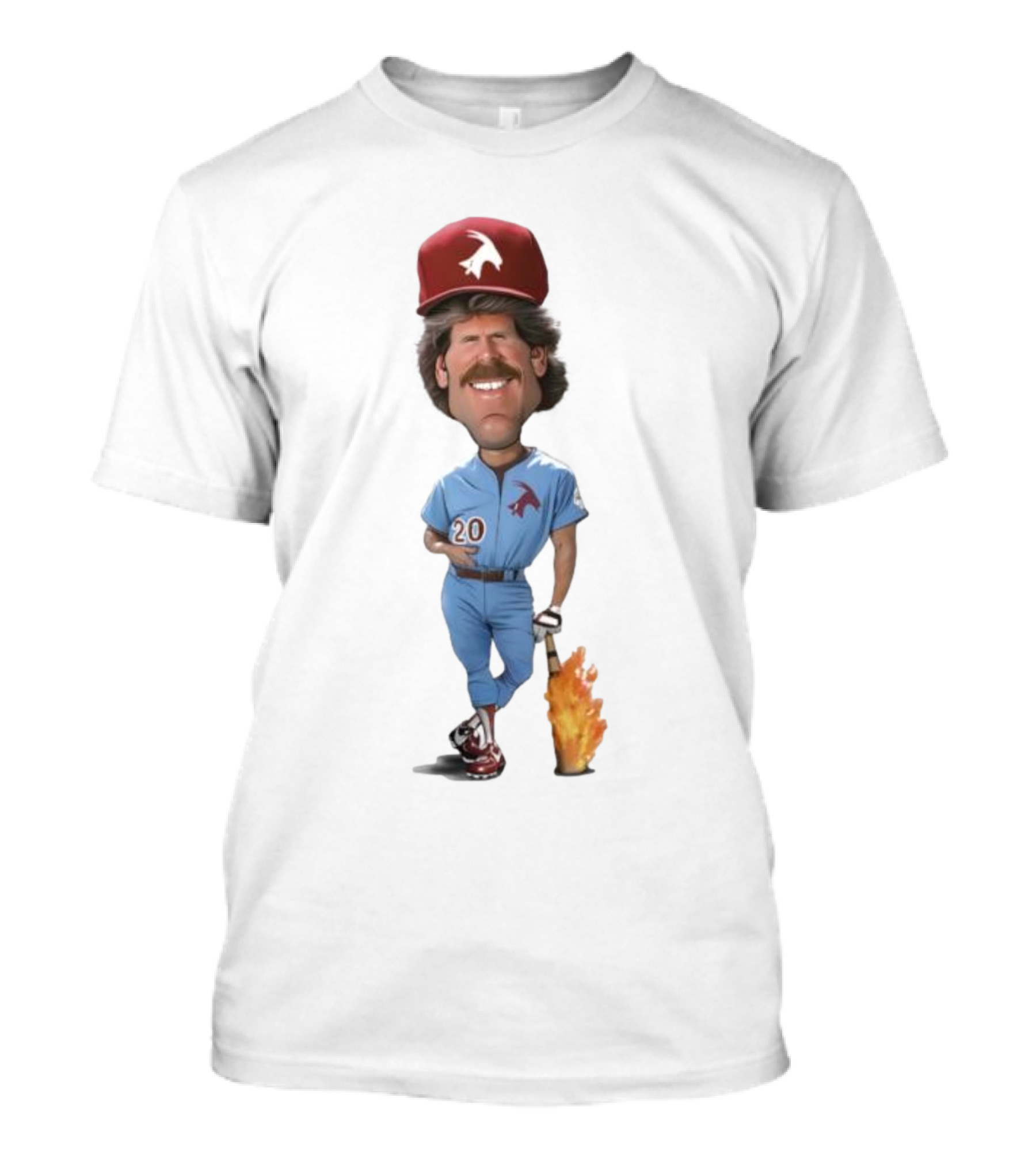 Philadelphia Mike Schmidt 20 Baseball Legend Vintage Illustration T-Shirt