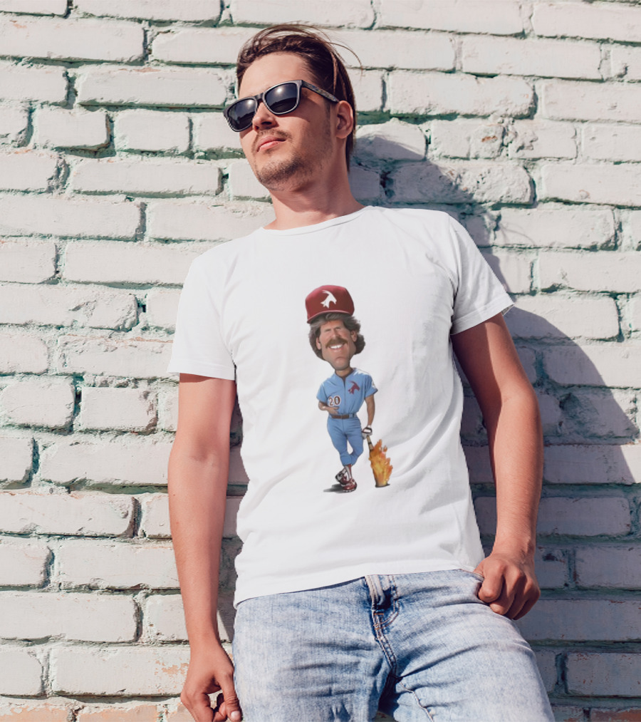 Philadelphia Mike Schmidt 20 Baseball Legend Vintage Illustration T-Shirt
