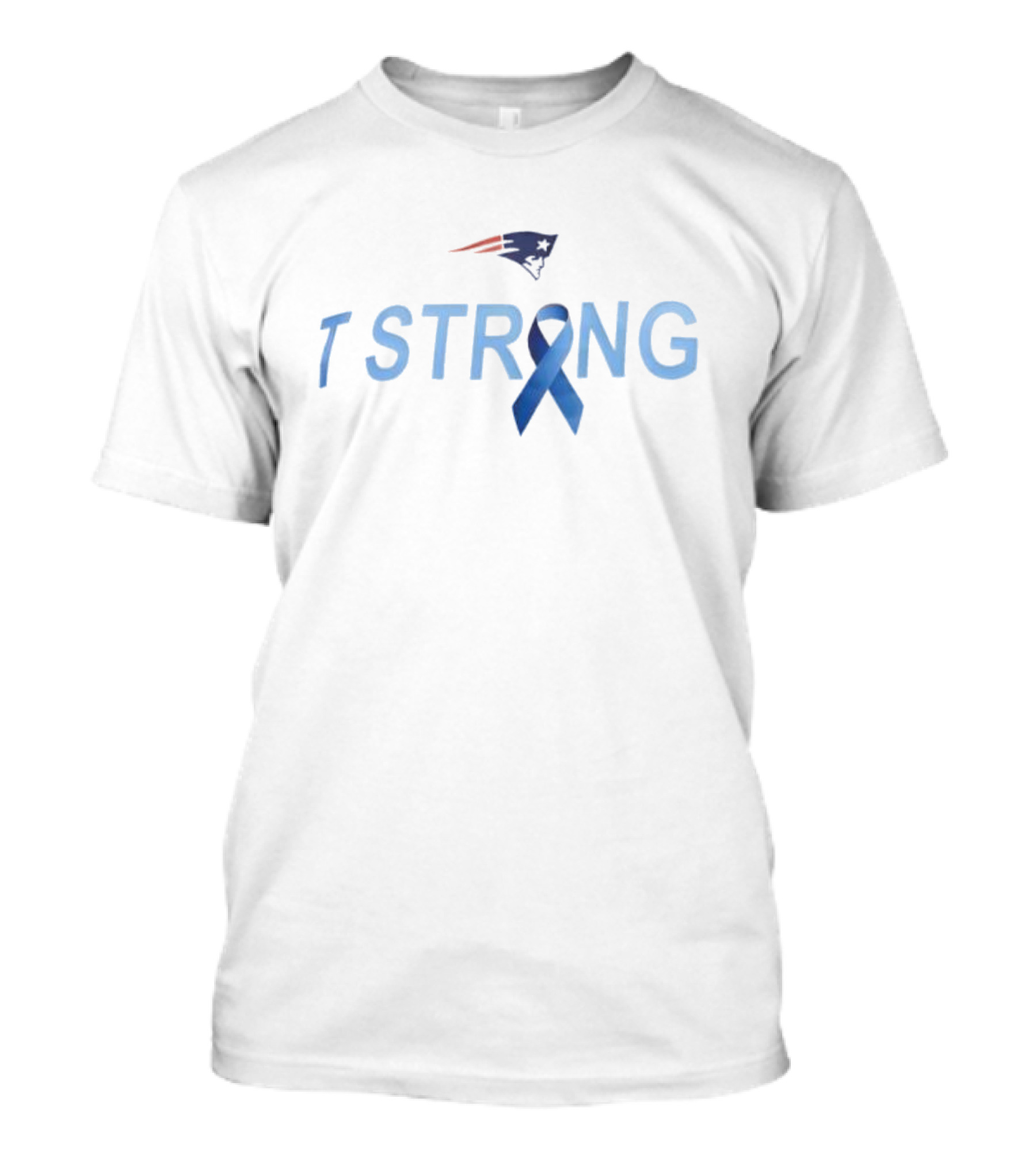 Patriots Strong Blue Ribbon Symbol With Mike Vrabel T-Shirt