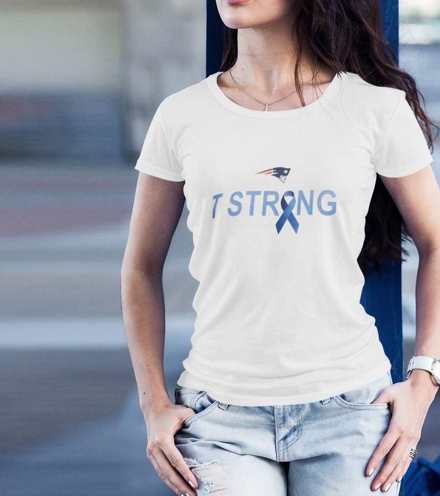 Patriots Strong Blue Ribbon Symbol With Mike Vrabel T-Shirt