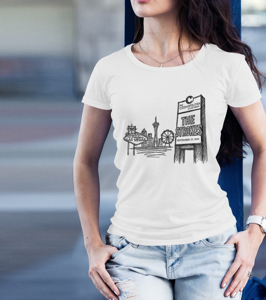 Las Vegas Landmarks Neon Sign Skyline 2025 T-Shirt