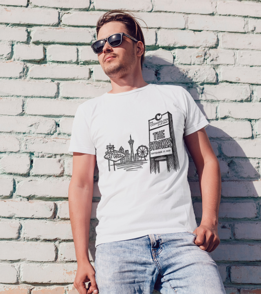 Las Vegas Landmarks Neon Sign Skyline 2025 T-Shirt