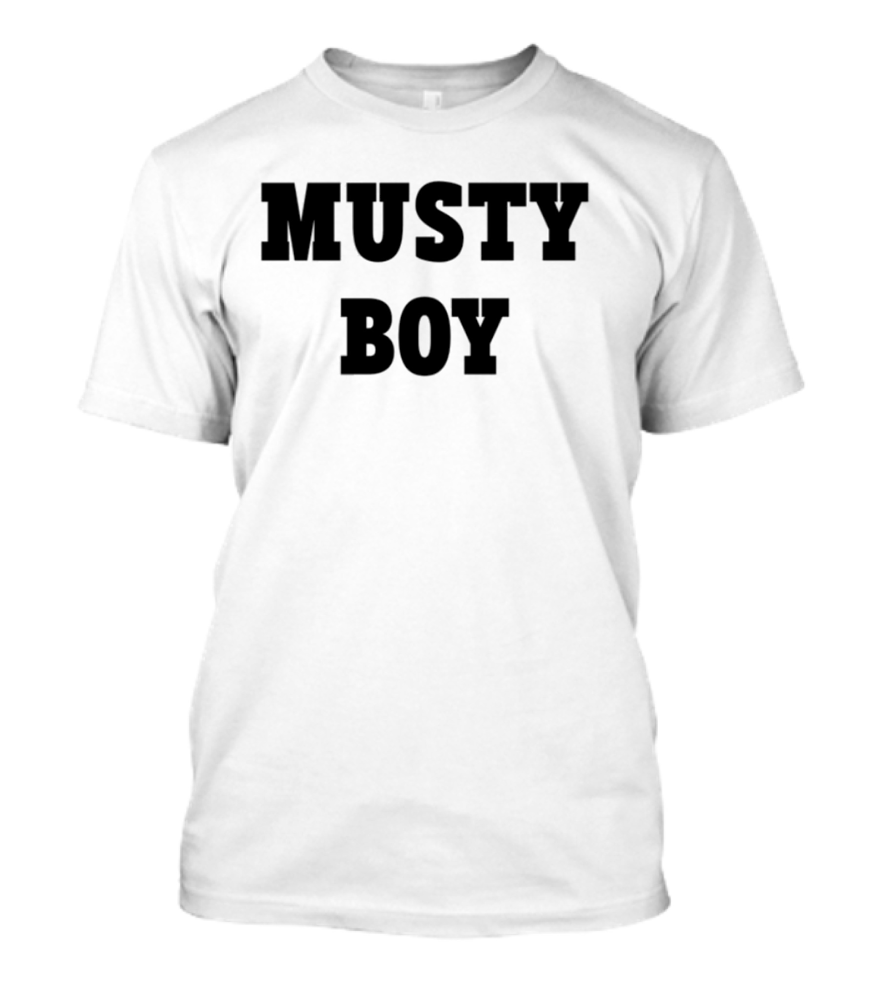Musty Boy Fun Doodle Typography Hand-Drawn Sketch Style T-Shirt