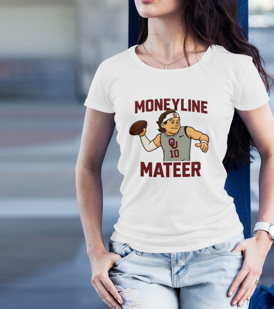 Moneyline Mateer OU Football Throwing Action T-Shirt