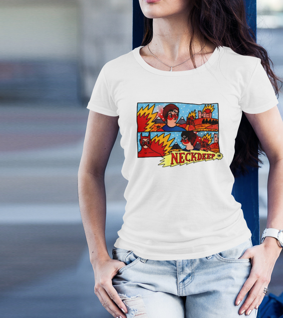Neckdeepuk Lnotgy 10 Year Album Art Comic Style T-Shirt