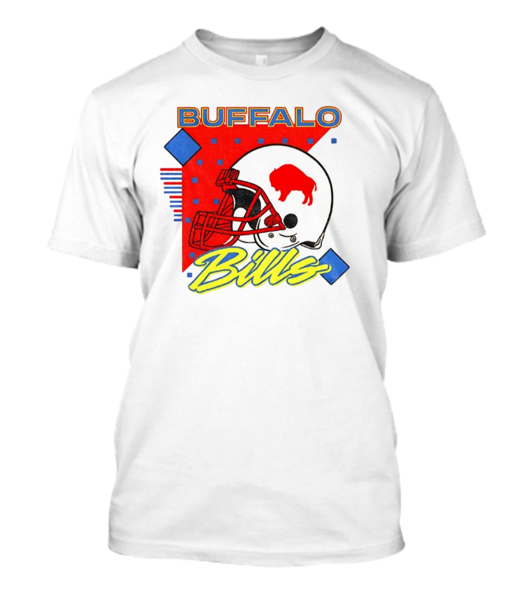 Buffalo Bills 90s Style Football Helmet Retro NFL Game Day T-Shirt