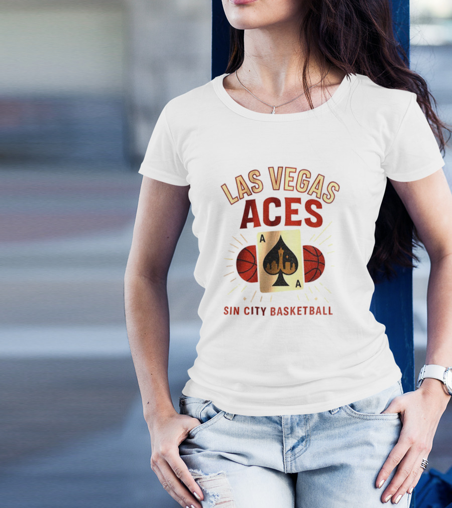 Las Vegas Aces Sin City Basketball Aces Card 2025 T-Shirt
