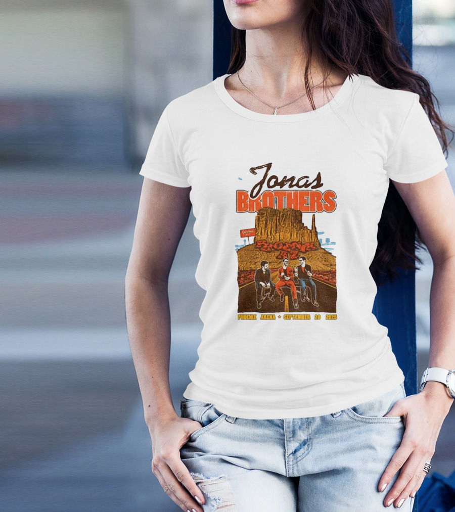 Jonas Brothers Phoenix Arena September 29 2025 Arizona Concert Cactus City Skyway T-Shirt