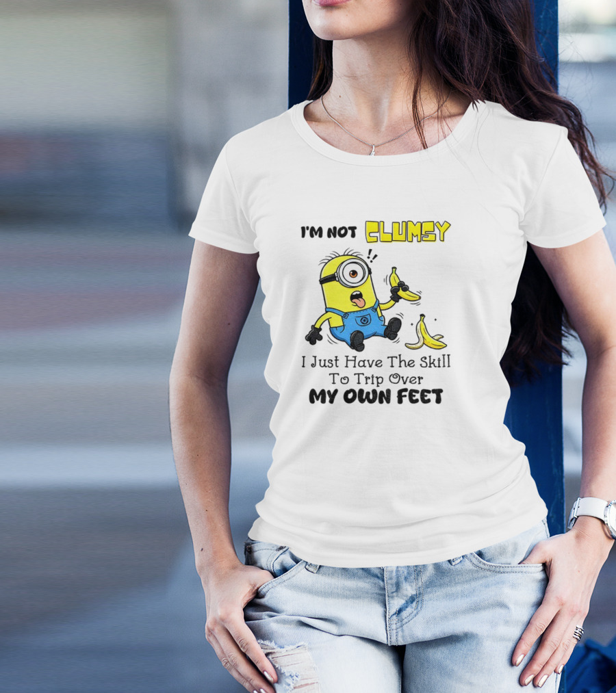 Minion Clumsy Banana Humor Trip Over My Own Feet T-Shirt