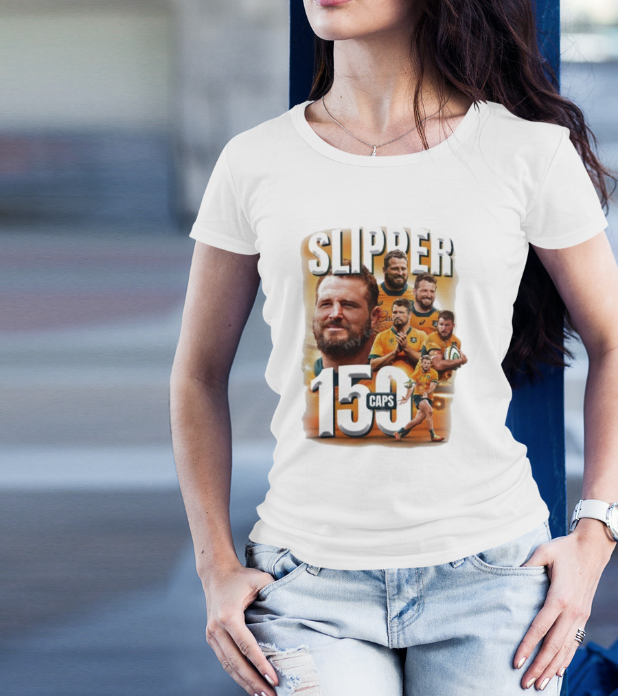 Wallaby Slipper 150 Caps Rugby Milestone Celebration T-Shirt