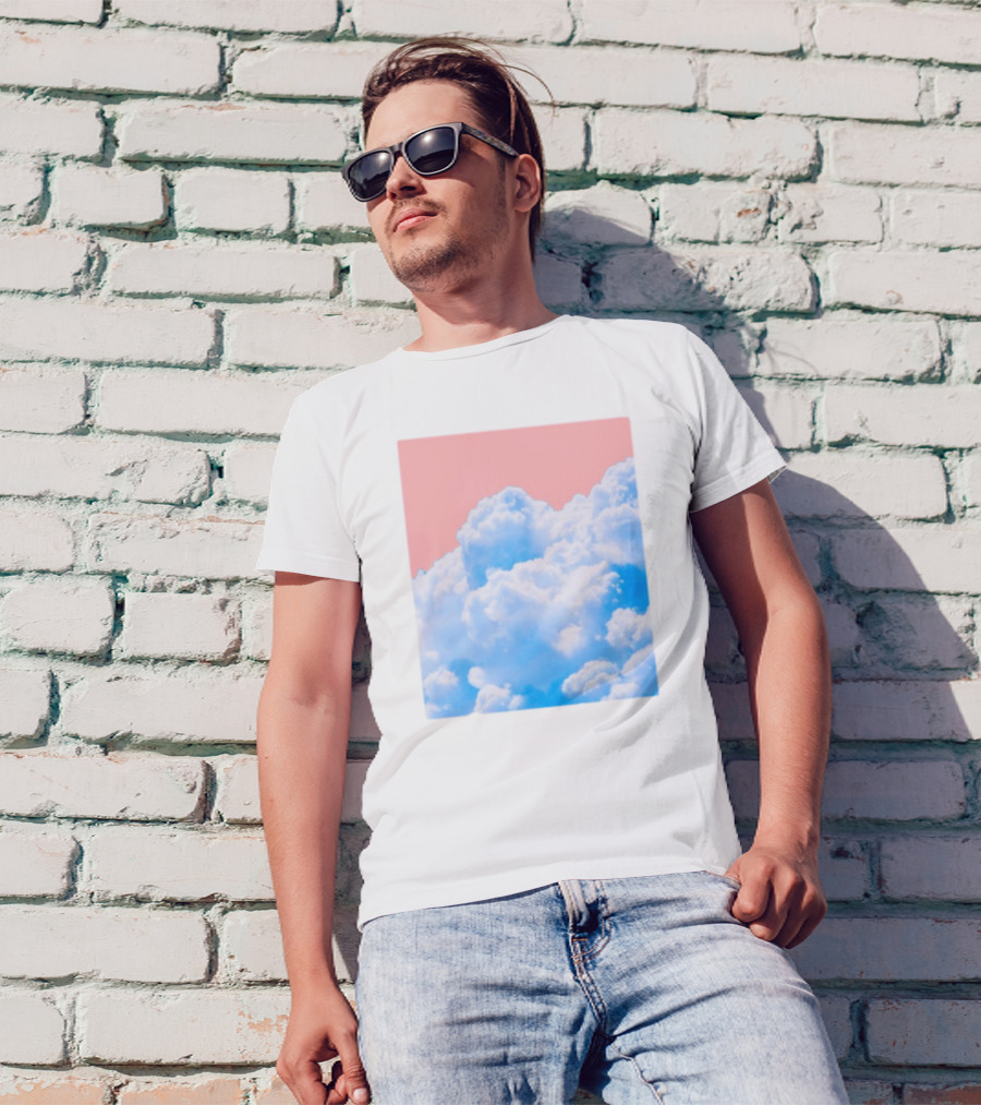 Permanent Permeation Cloudscape On Pink Sky T-Shirt