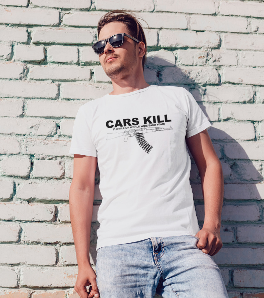 Cars Kill 1.2 Million World Wide Each Year Rifle Image T-Shirt