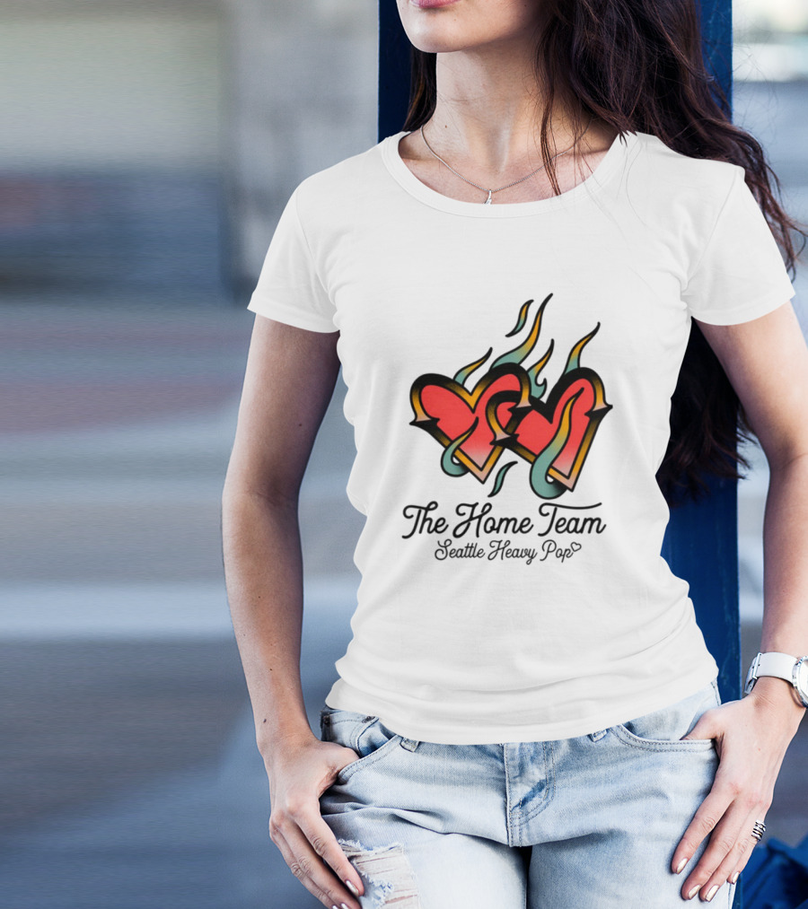 The Home Team Seattle Heavy Pop Burning Hearts T-Shirt