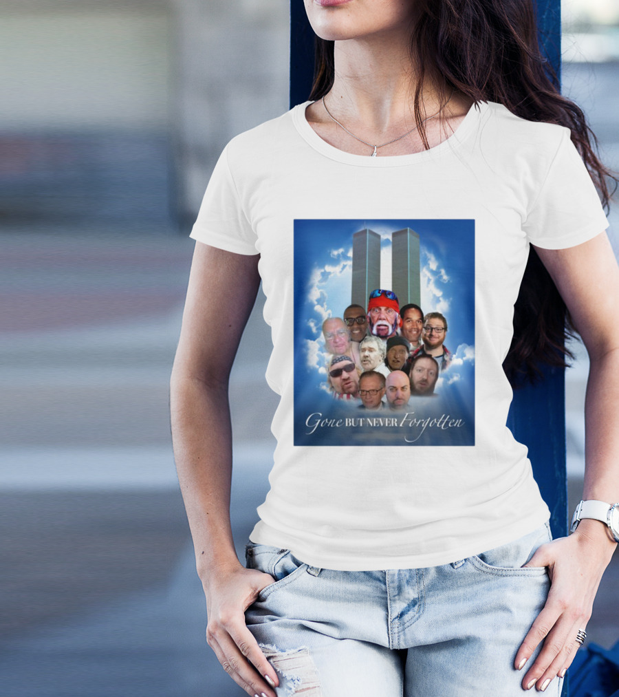 Gone But Never Forgotten Tribute With Twin Towers And Memorable Faces T-Shirt