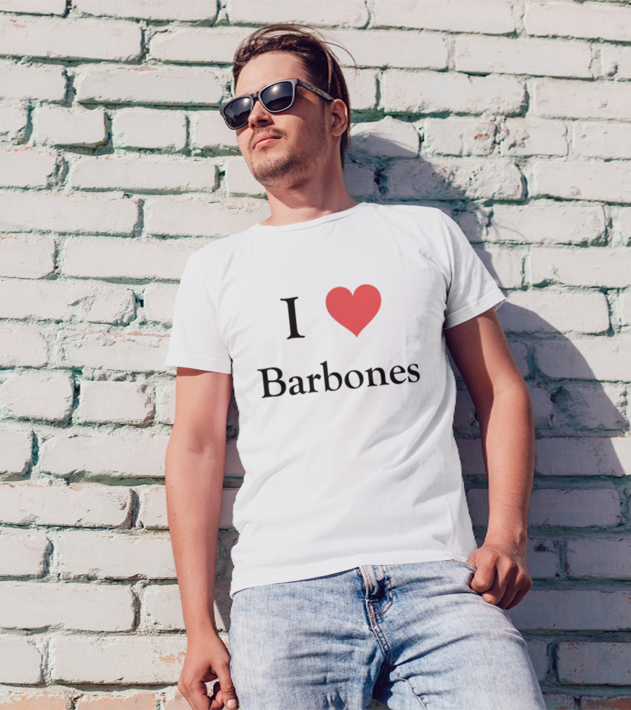 Gabrielvargas_8 I Heart Barbones Bold Text Red Heart Graphic T-Shirt
