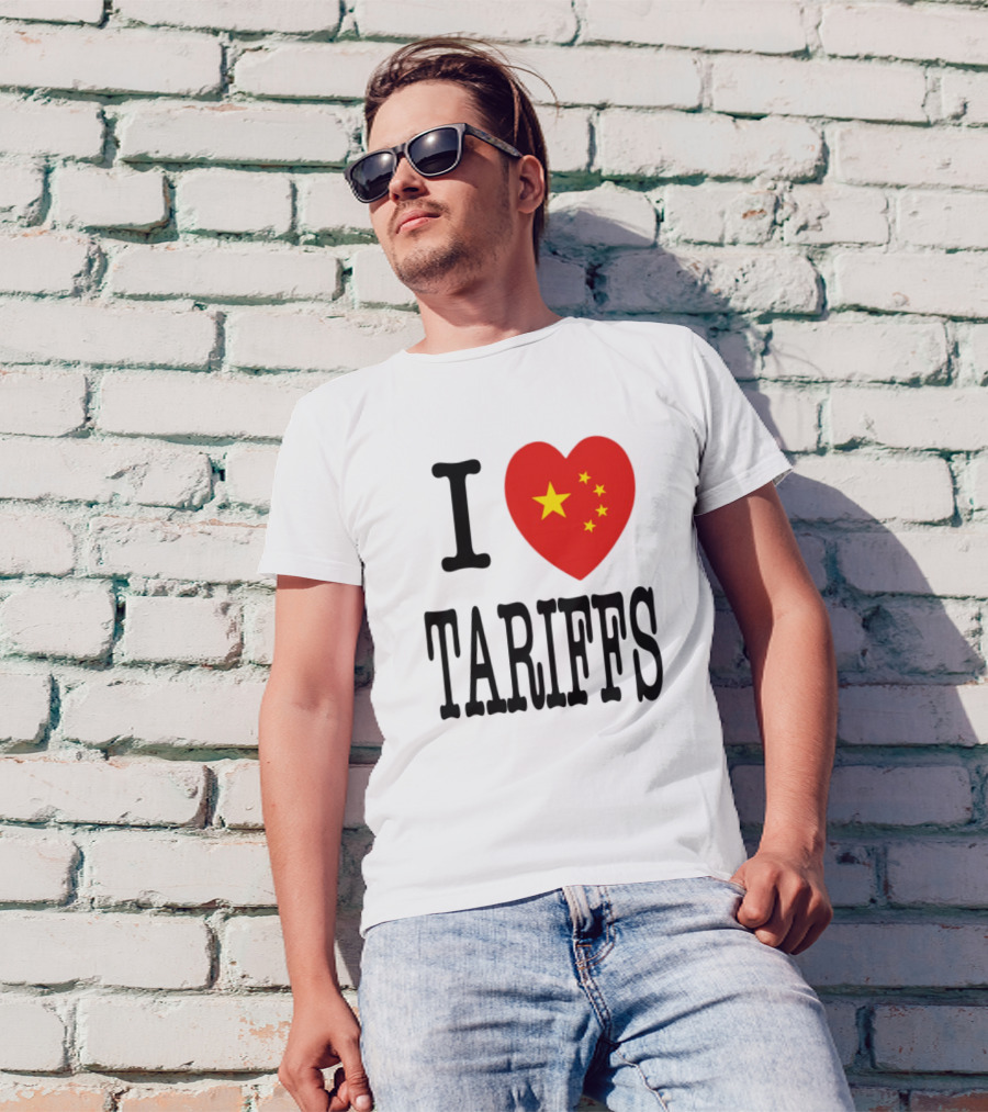 Flags Heart Tariffs China Stars T-Shirt