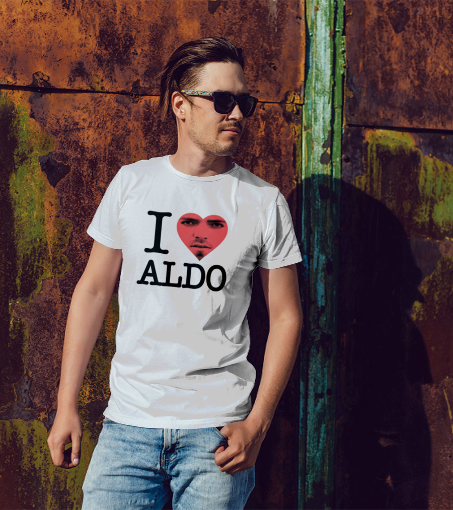 I Love Aldo Heart Face Graphic T-Shirt