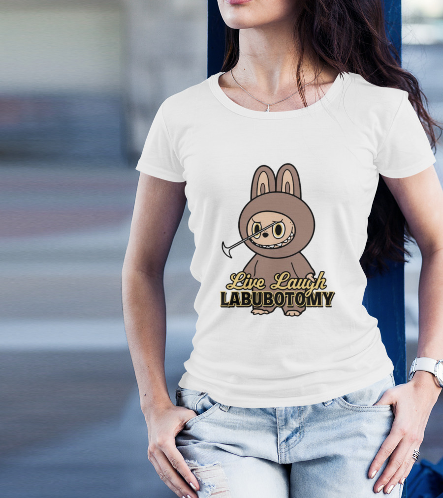 Live Laugh Labubotomy Bunny Character T-Shirt