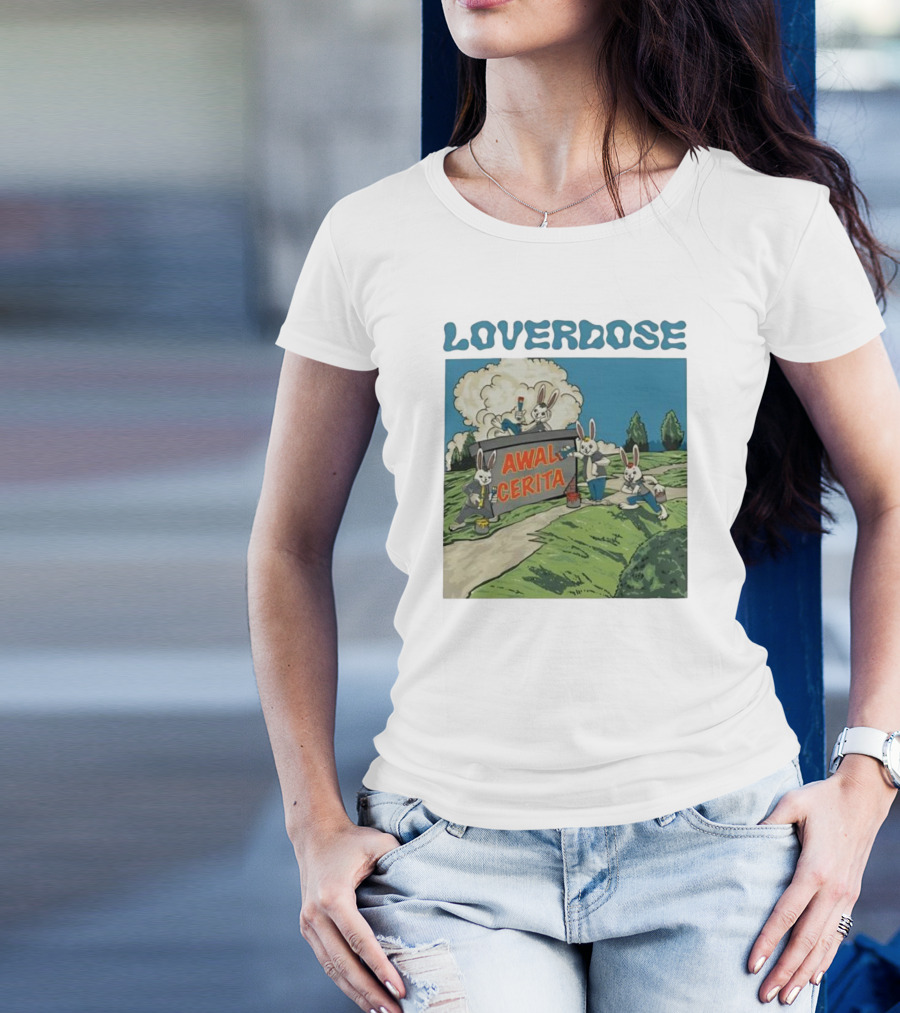 Loverdose Awal Cerita Rabbits Painting Sign T-Shirt