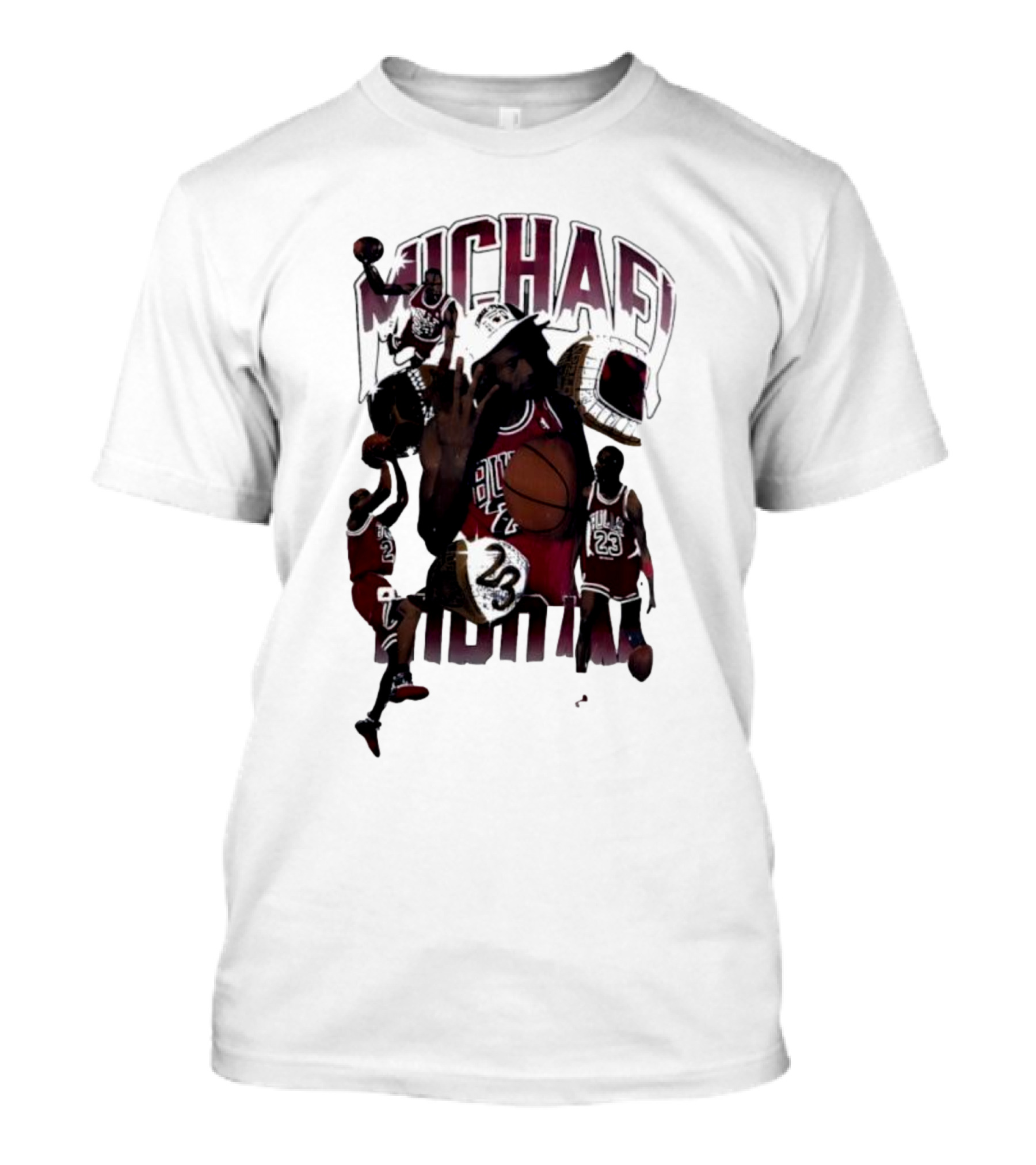 Michael Jordan Bulls Number 23 Iconic Basketball Collage T-Shirt