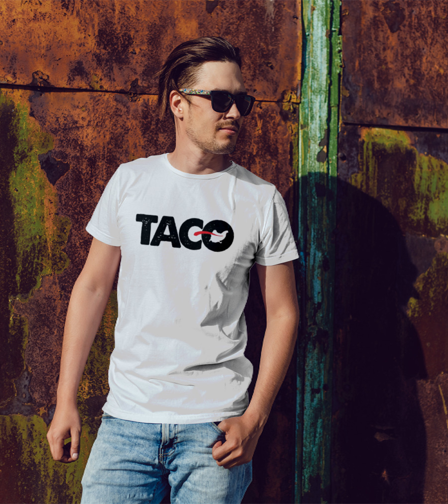 Minocqua Brewing Taco Branded Black And Red Text T-Shirt