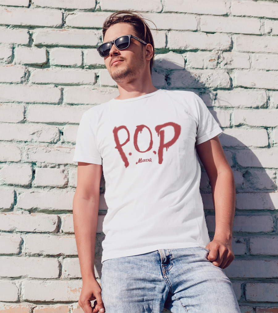 P.O.P. Marina Red Text Style T-Shirt