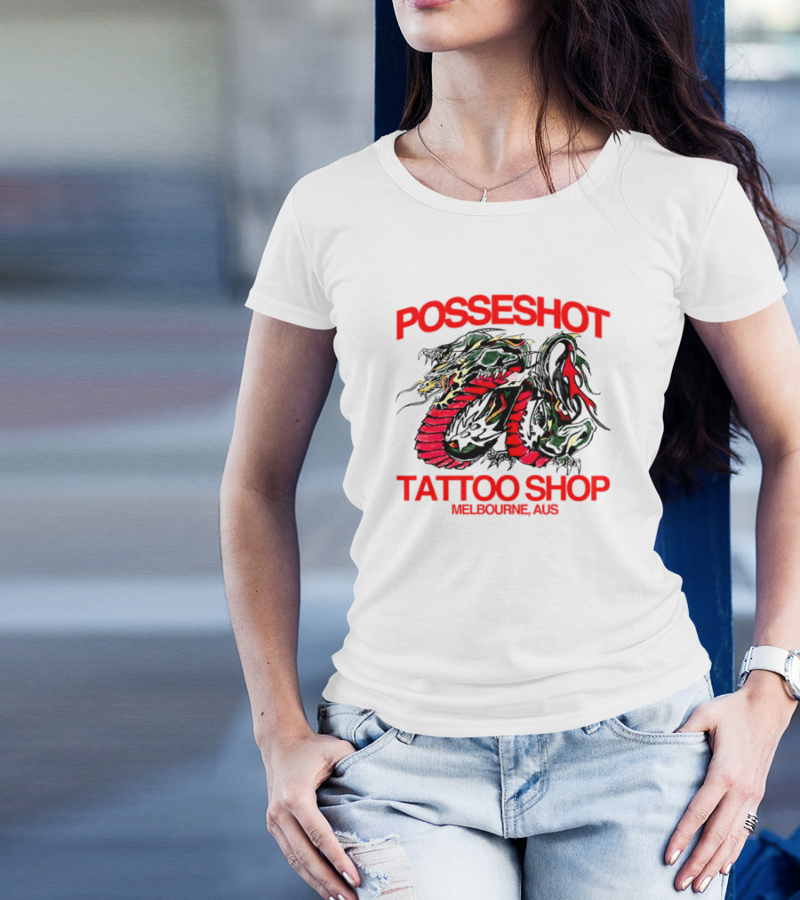 Posseshot Tattoo Shop Melbourne Aus Dragon Art T-Shirt