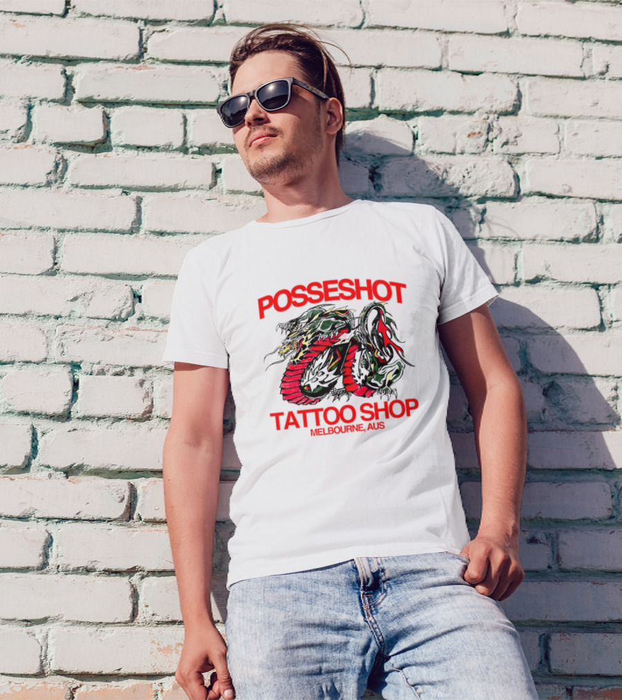 Posseshot Tattoo Shop Melbourne Aus Dragon Art T-Shirt