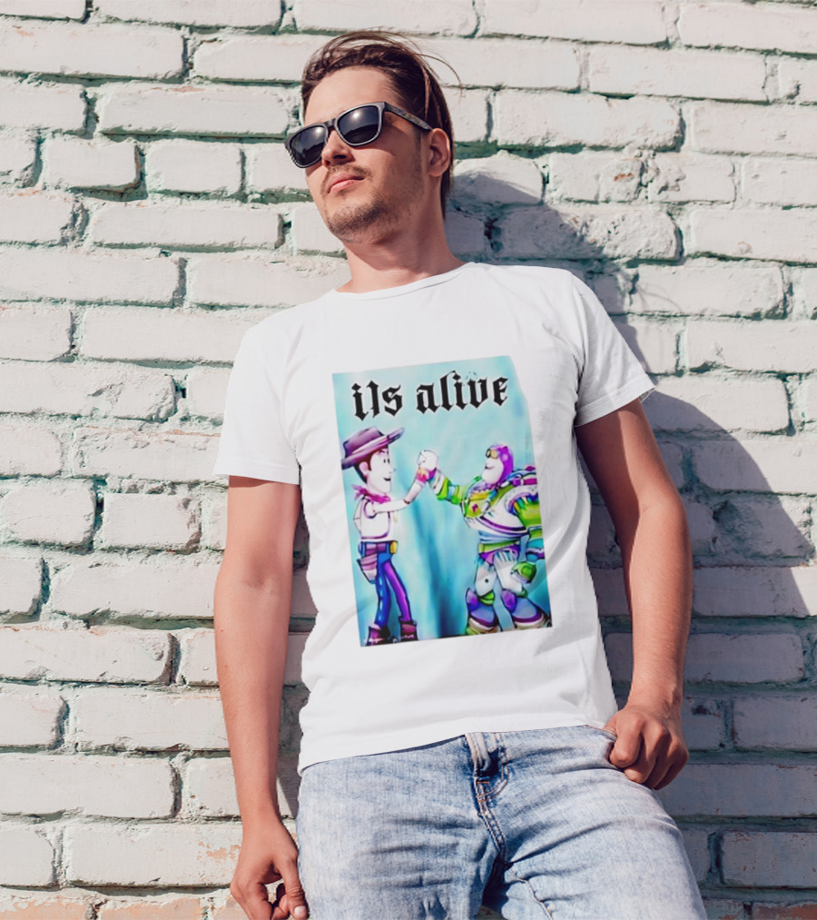 Ils Alive Woody And Buzz Lightyear Fist Bump T-Shirt
