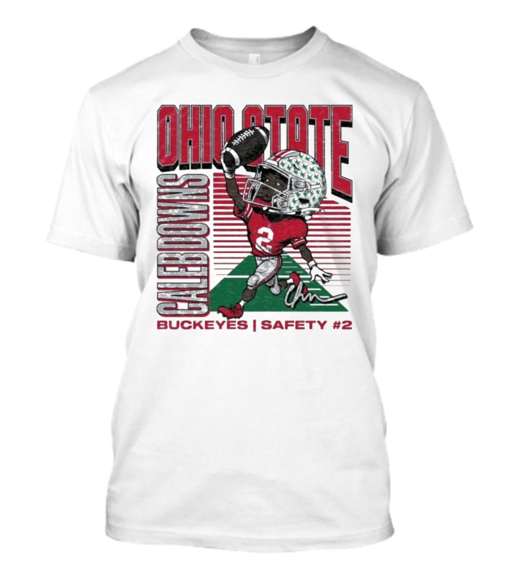 Ohio State Caleb Downs Buckeyes Safety Caricature #2 T-Shirt